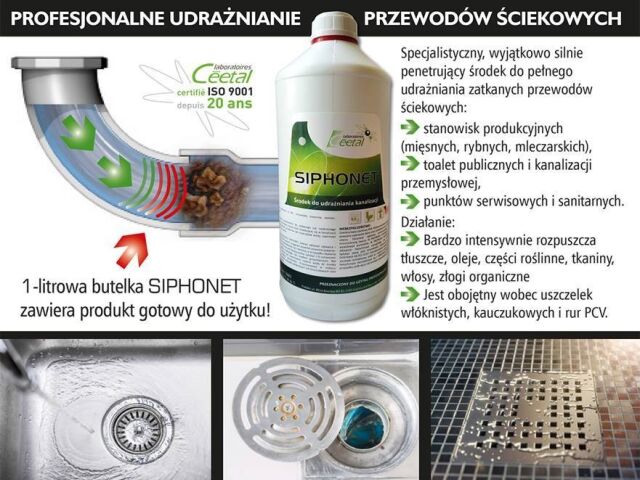 SIPHONET - środek do udrażniania przewodów kanalizacyjnych